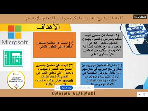 محاضرة: برنامج خبير مايكروسوفت للتعلم الإبداعي تقديم أ. أميمة الأحمدي