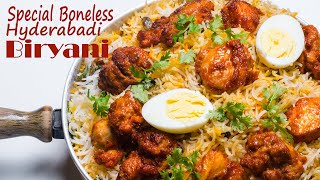 Special Chicken Biryani With Egg Salan - Bonless Chicken 65 Biryani Hyderabadi Style