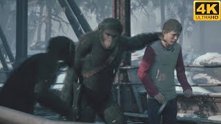 Humans and Apes Trading Scene  Planet of The Apes Last Frontier (4K)