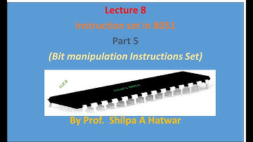 Bit manipulation instructions in microcontroller 8051 by prof. shilpa hatwar