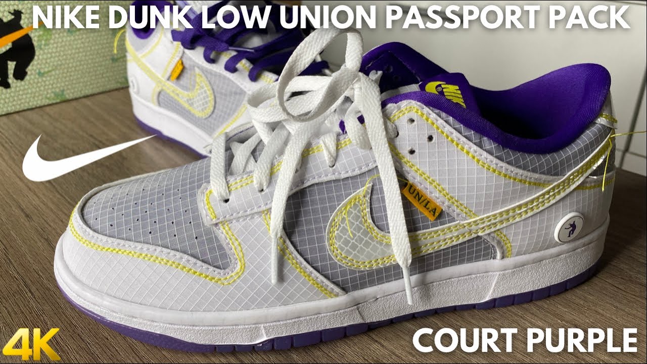 Nike Dunk Low Union Passport Court Purple On Feet Review - YouTube