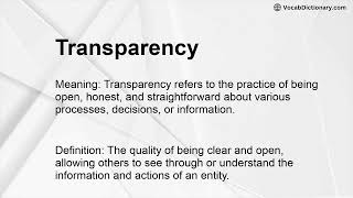Transparency Meaning