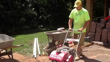 How to compact patio base with a vibrating plate tamper - Ryan