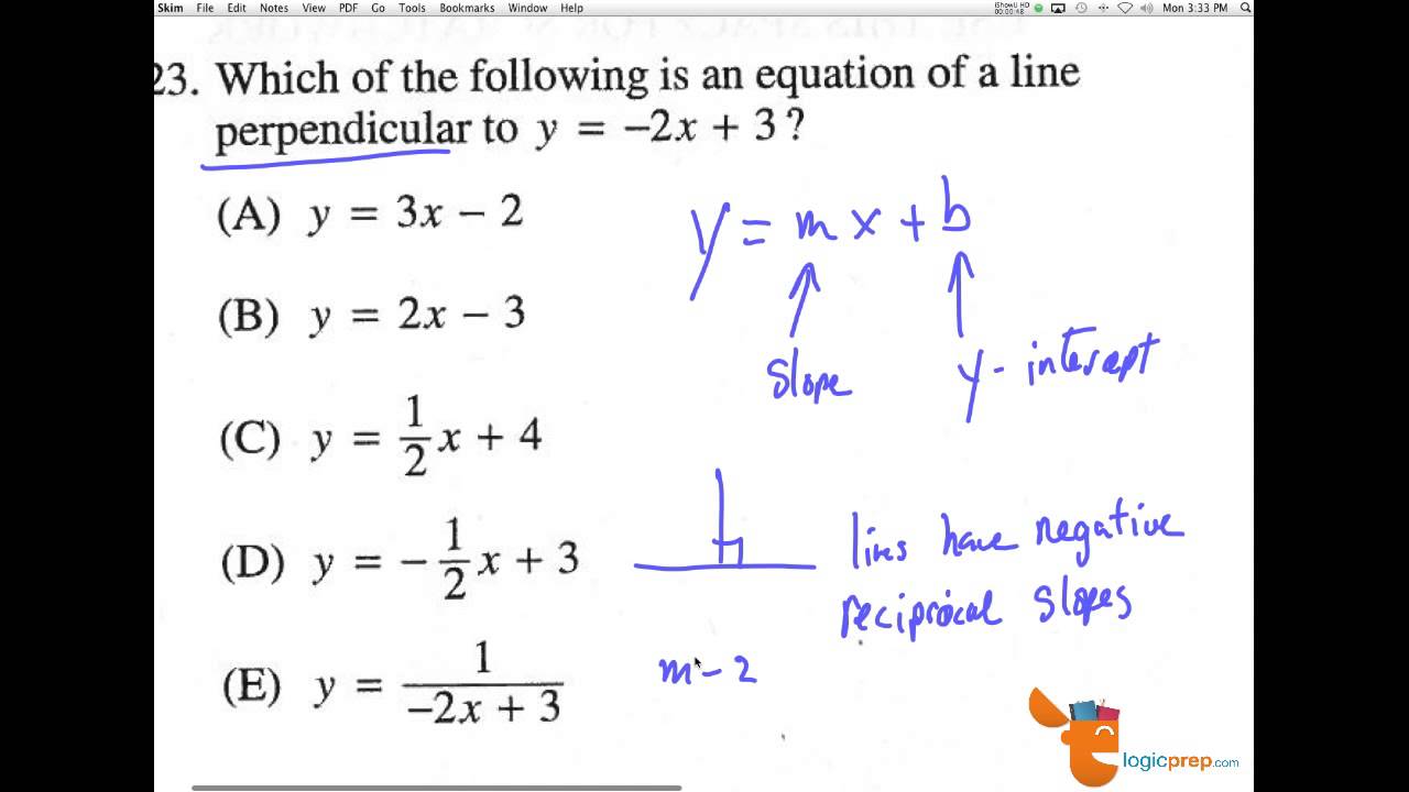 SAT SUBJECT TEST. Math Level 2, Test 1, Question 23 - YouTube