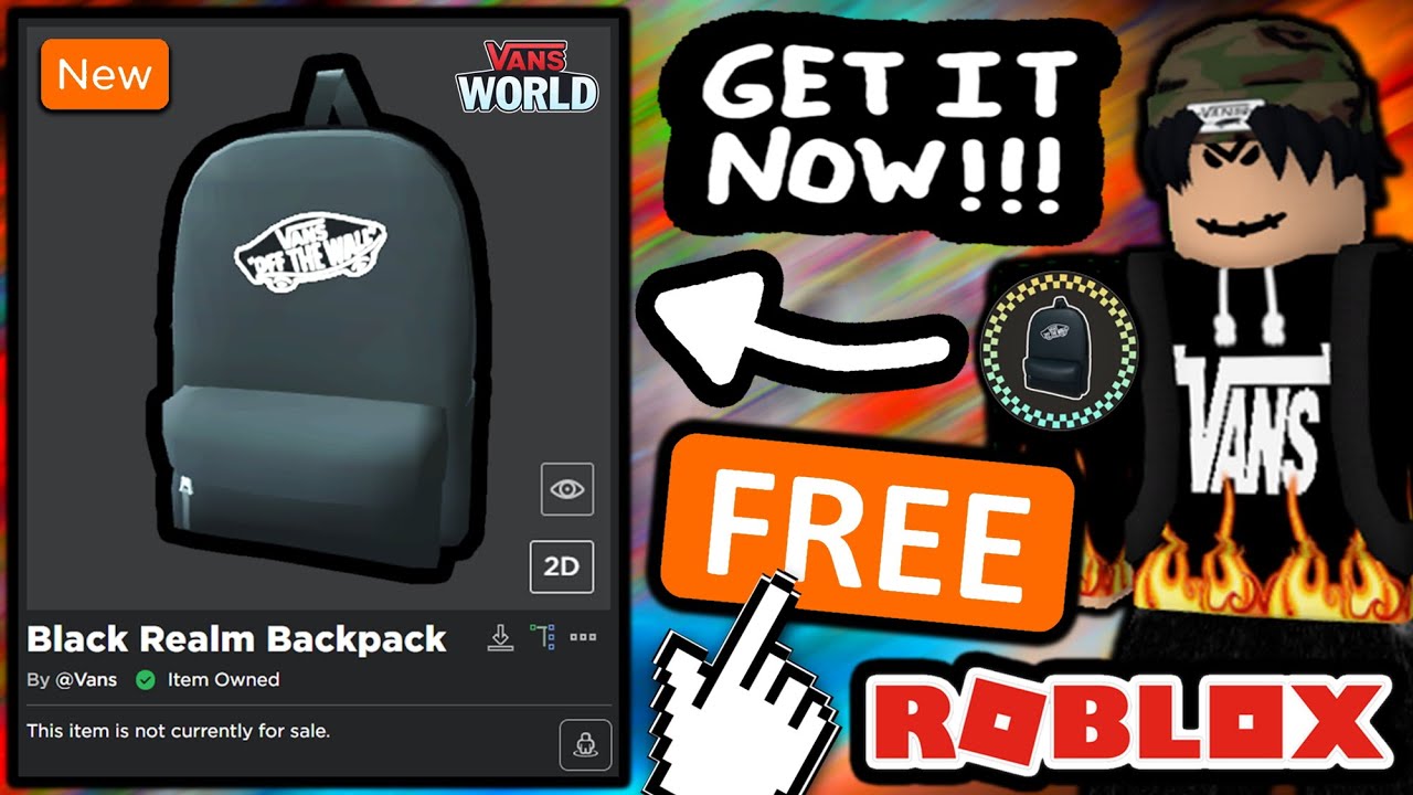 relieve rack pierce FREE ACCESSORY! HOW TO GET Black Realm Backpack! VANS WORLD EVENT! (ROBLOX)  - YouTube