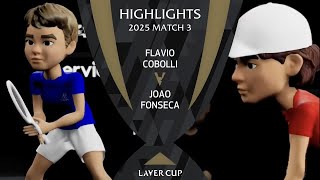 Flavio Cobolli v Joao Fonseca Animated Highlights | Laver Cup 2025 Match 3