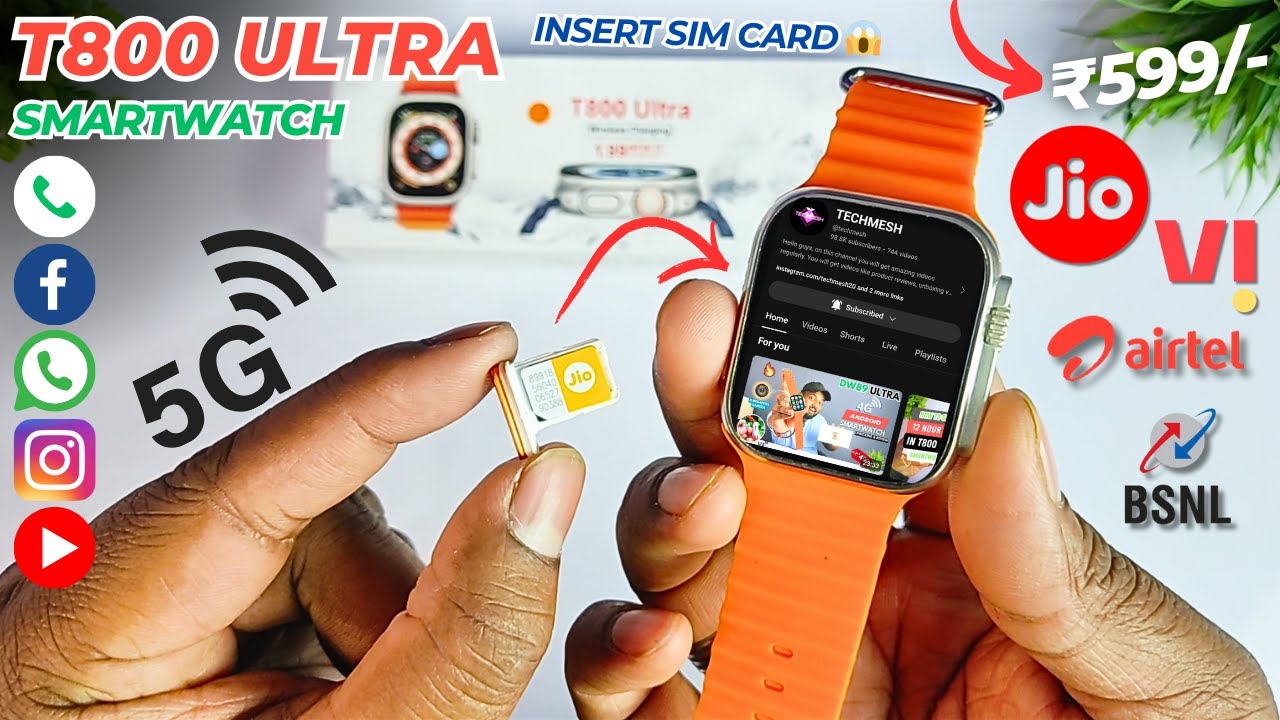 T800 Ultra Smartwatch Mai Sim Kaise Insert Kare? | T800 Smartwatch में