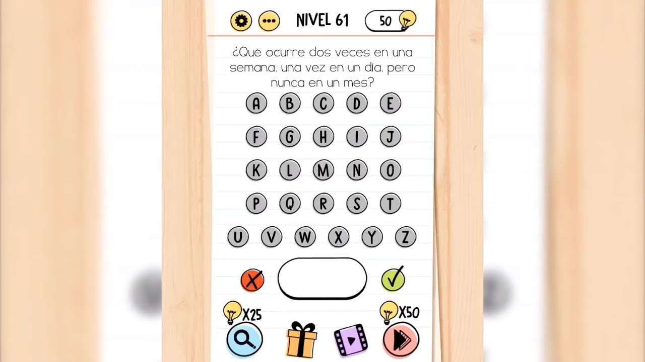 Brain Test Nivel 61 Qu Ocurre Dos Veces En Una Semana Una Vez En 