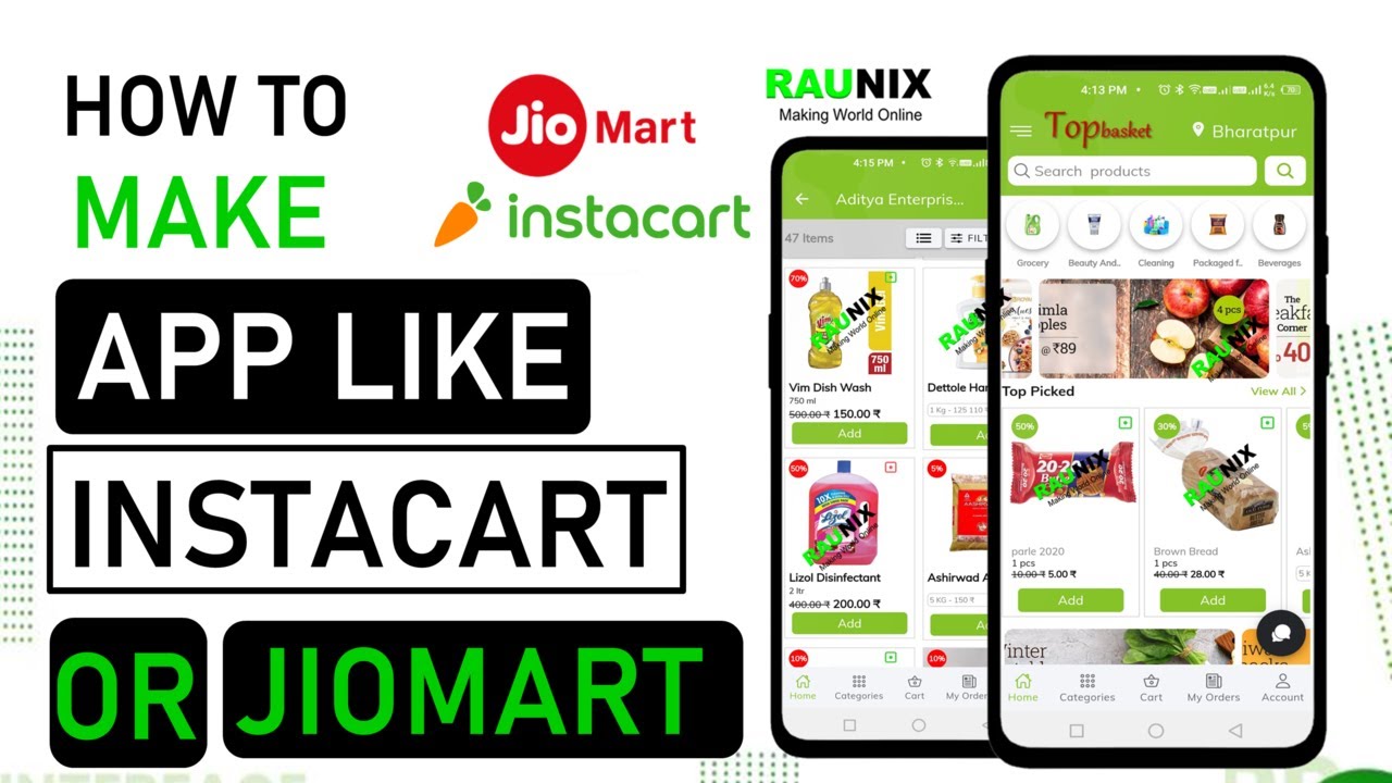 How to make website like bigbasket how to make app like bigbasket