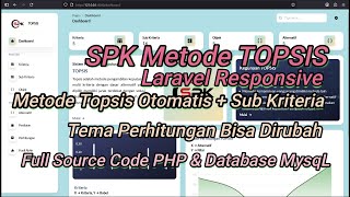 Laravel Topsis Method SPK Website Source Code   Subcriteria | Download Laravel Topsis Method SPK