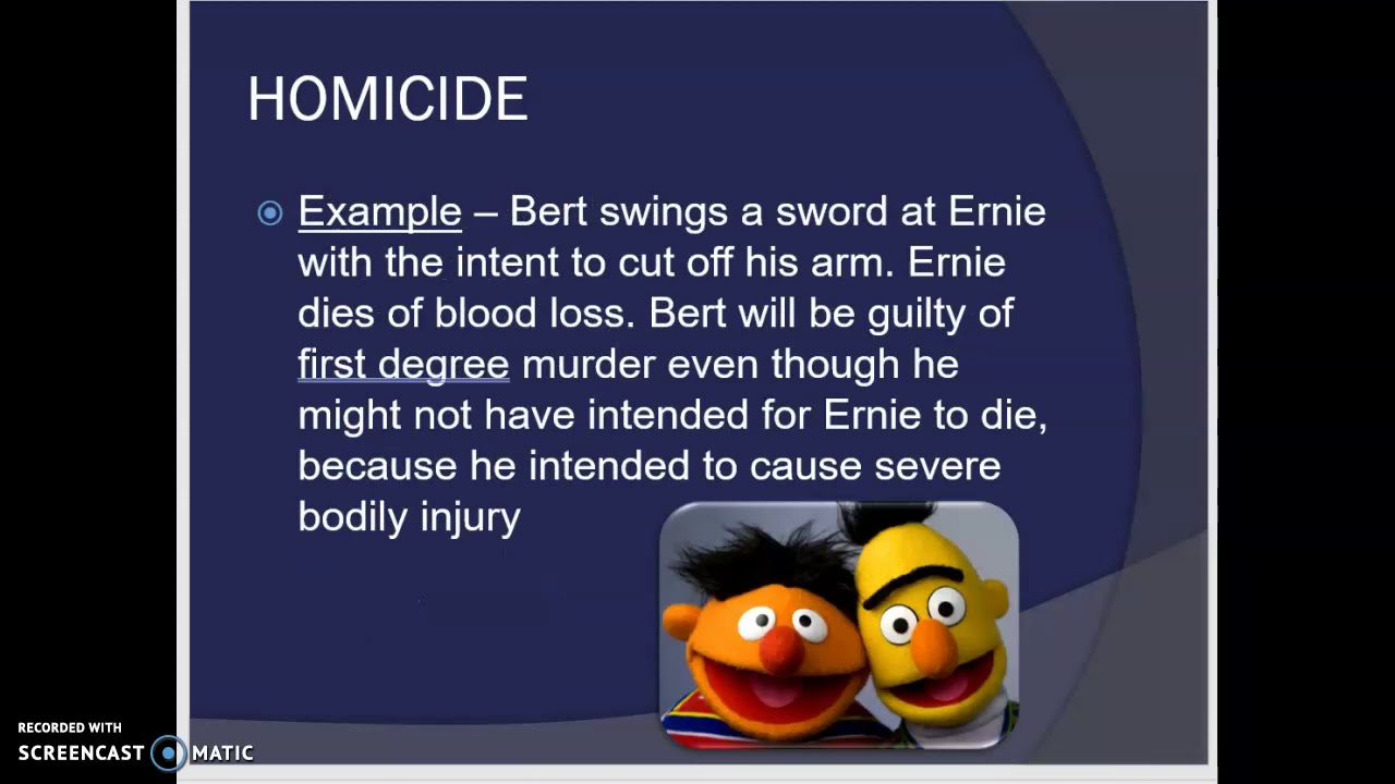 Law 1 - Crimes Against Person: Murder