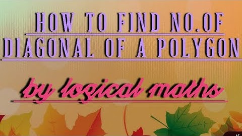 How to Find no. of Diagonal of a Polygon #maths #logicalmaths
