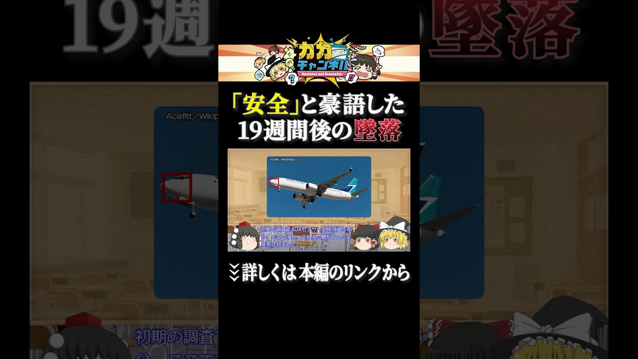 安全と豪語した19週間後の墜落【ボーイング】 #shorts #ゆっくり解説 #カカチャンネル