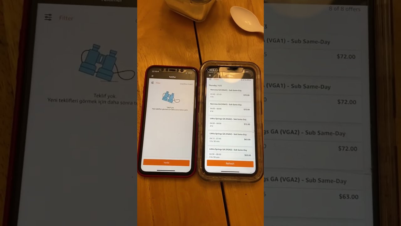 Amazon Flex 2 Accounts Different Offers