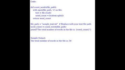 Python Code for Counting Words in a Text File (Python Code)