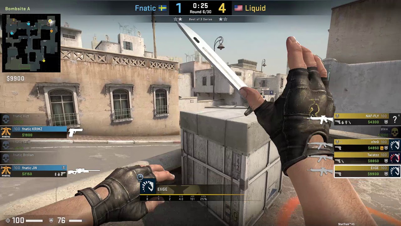 CS:GO POV Demo Liquid EliGE (28/14) vs Fnatic (de_dust2) - YouTube