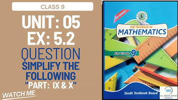 Class 9 | Math | Unit 5 | Exercise 5.2 | Question ix & x || Class 9 Math Chapter 5 Ex: 5.2  ix & x