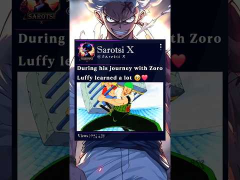 Luffy Learned A Lot From Zoro Luffy Zoro Onepiece