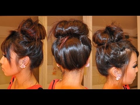 hair extensions messy bun