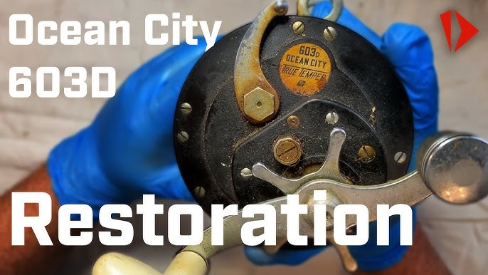 Vintage Ocean City Bay City reel how to take apart and service including  replacement drag washers 