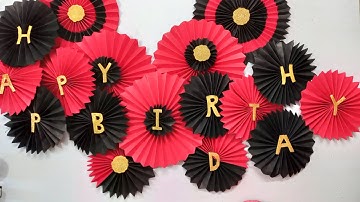 How to make Accordion fold flower with paper // Easy flower for birthday decoration backdrop// craft