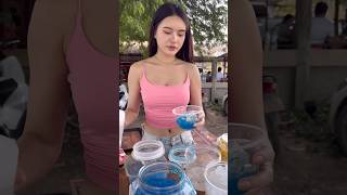 She Serve Delicious Sweet Coconut Milk Dessert -Laos Street Food
