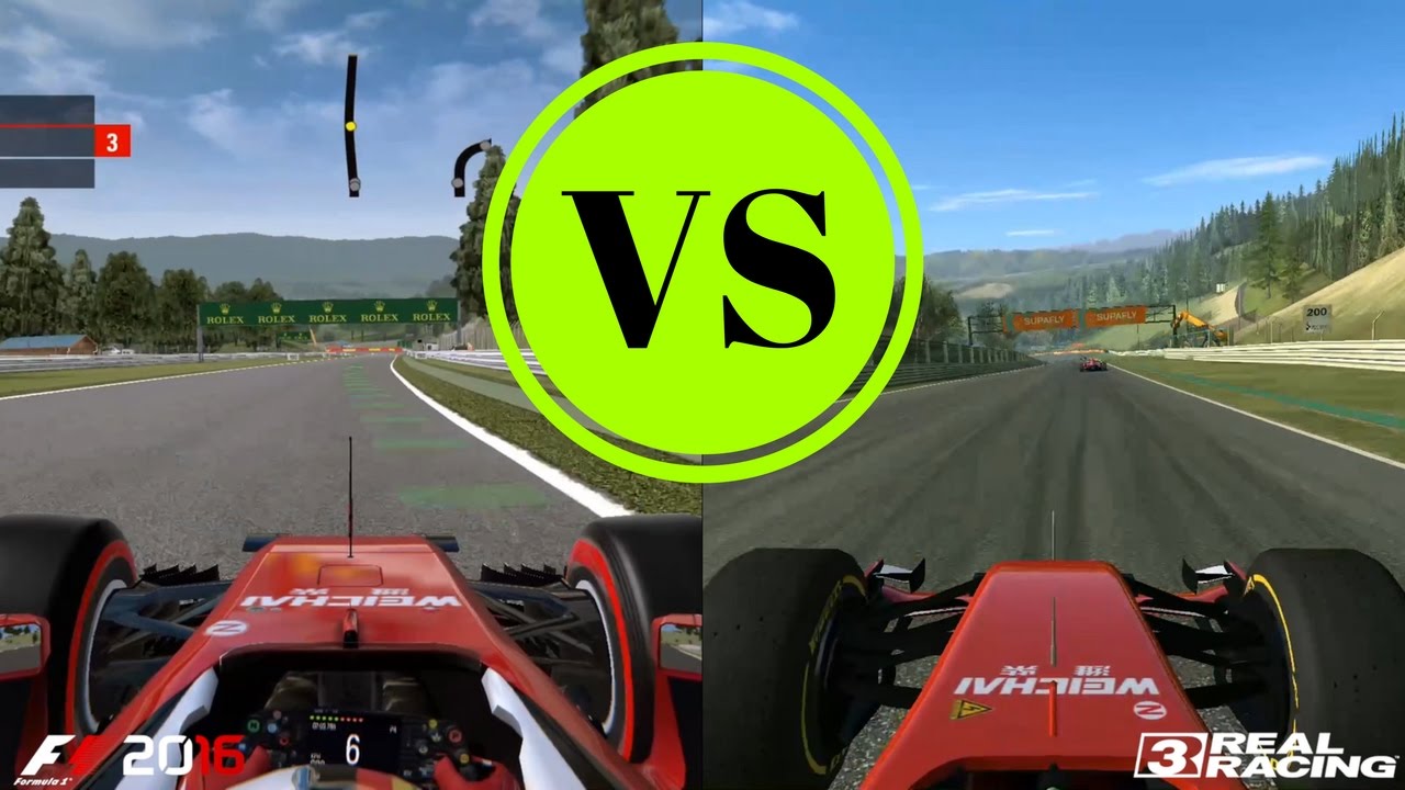 REAL RACING 3 VS F1 2016 MOBILE COMPARISON - GRAPHICS, CRASHES, CORNERCUTTING - YouTube