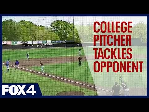 Weatherford college pitcher tackles opponent during baseball game, video shows