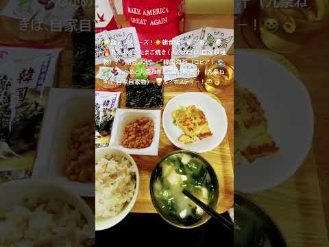 2026年3月7日🌟#飯テロシリーズ#朝食編#ご飯#たまご焼き#韓国海苔#納豆#味噌汁#ルイボスティー#breakfast#short#blog