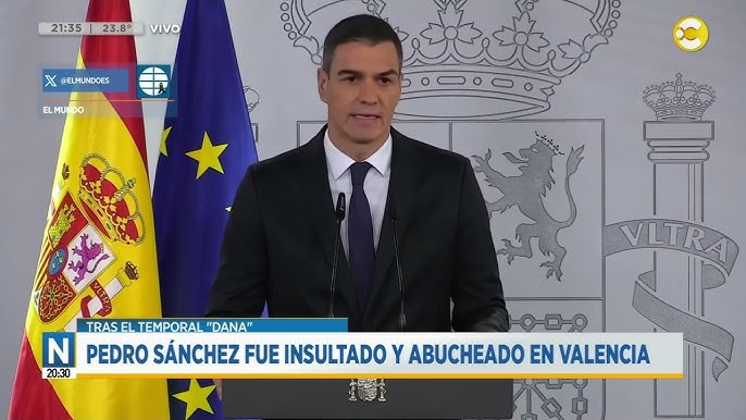 Pedro Sánchez fue insultado y abucheado en Valencia │N20:30│31-10-24 -  YouTube