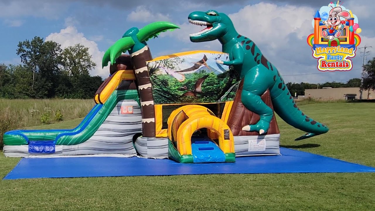 Dinosaur Bounce House With Slide Wet/Dry