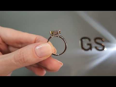 Ring with bi-color tourmaline 3.84 сt in 18K white gold Video  № 1