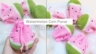 DOMPET KOIN RAJUT 🍉 | HOW TO CROCHET COIN PURSE | WATERMELON COIN PURSE | CROCHET POUCH