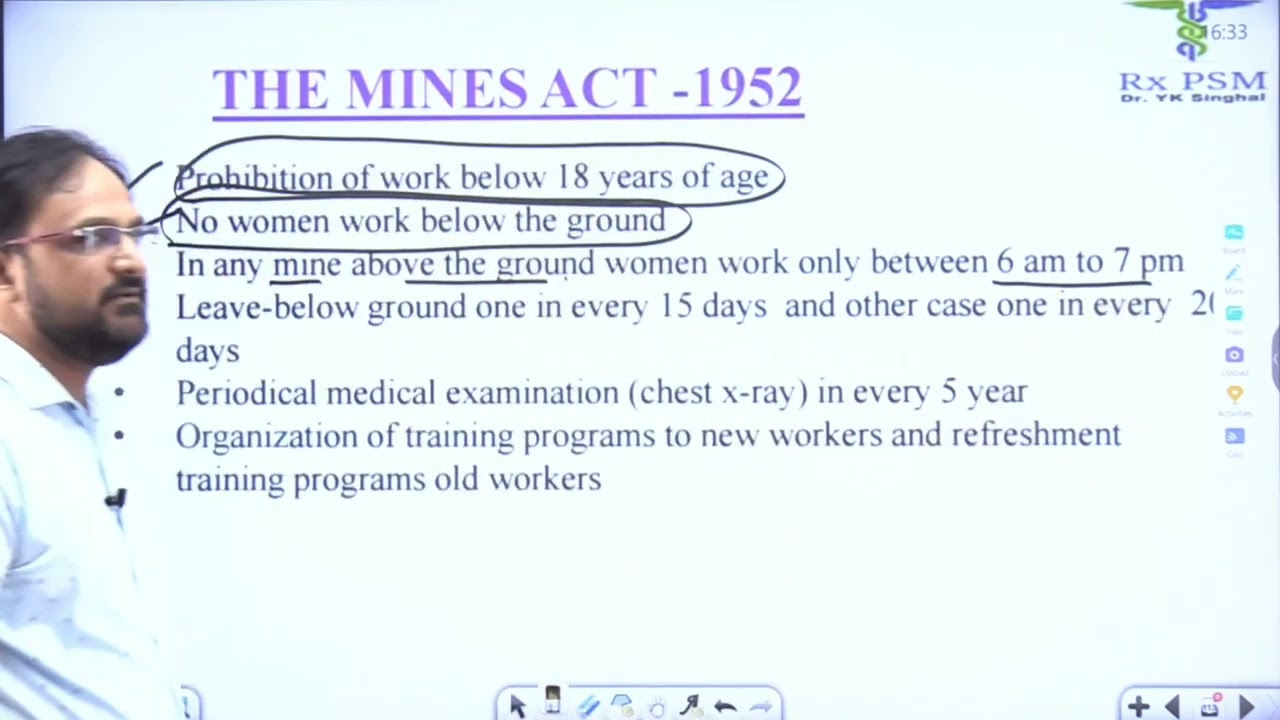 Mines act ।। occupational health ।। PSM lecture ।। Community Medicine lecture ।। RxPSM