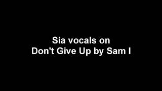 Sia vocals on Don`t Give Up by Sam I