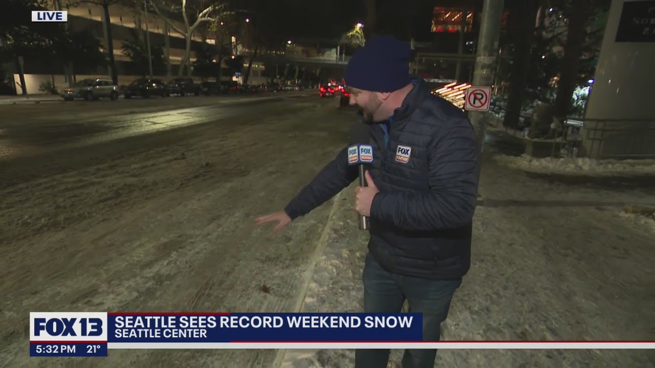 Seattle sees record weekend snow | FOX 13 Seattle - YouTube