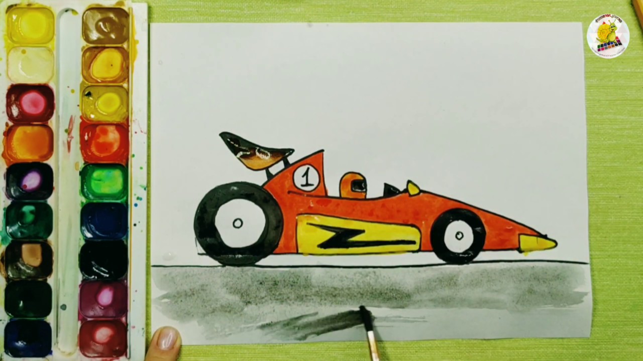 Папа кит рисует машинки