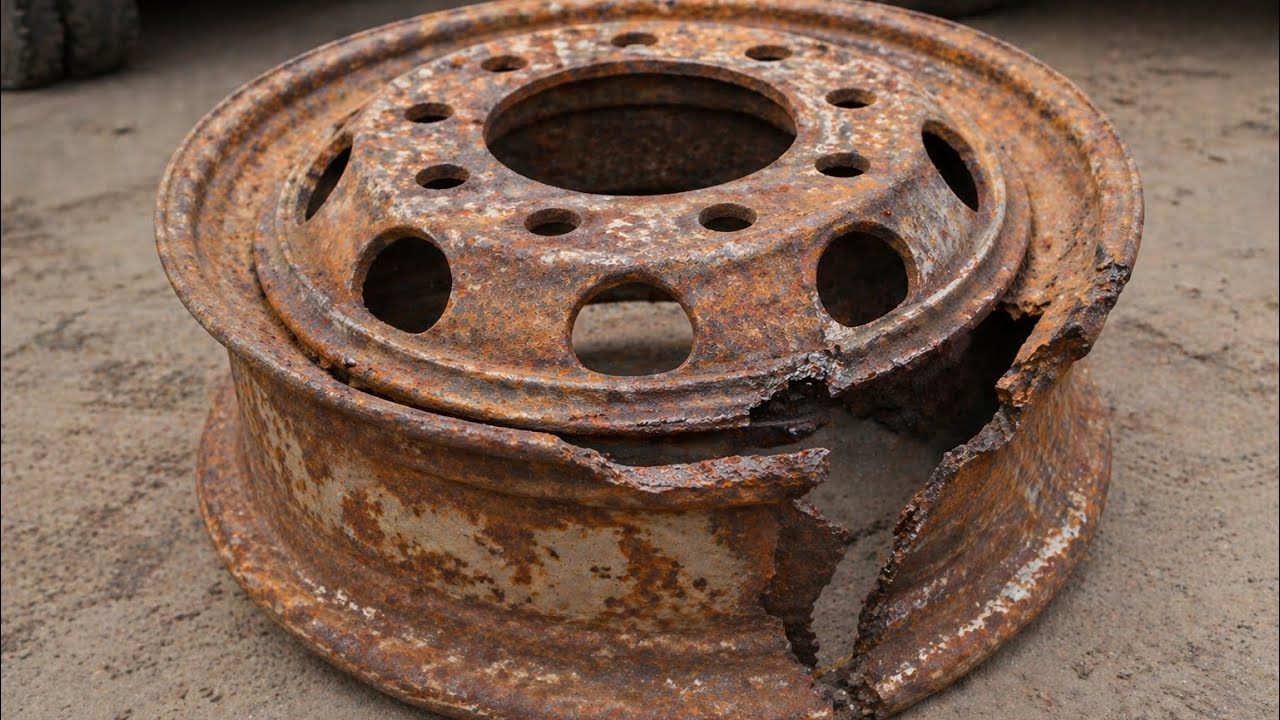 “Destroyed Truck Rim Restoration | Welding a Rusted Wheel Back to Life ...
