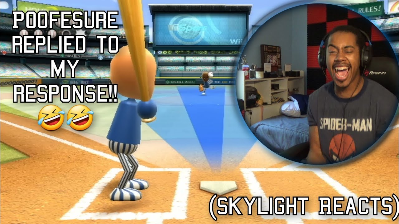 POOFESURE RESPONS TO MY COMMENT! | Wii Sports Baseball's Hardest Platinum Medal | (Skylight Reacts)