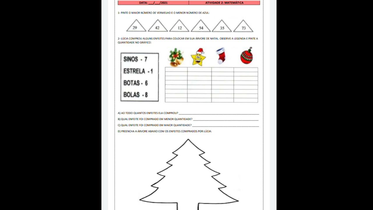 Matemática - Maior, Menor e Igual worksheet