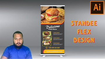 How to design professional roll up banner in adobe illustrator 2021 | standee flex design | TELUGU