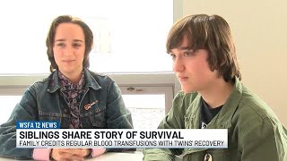 Siblings given the gift of life through blood donations share story of survival