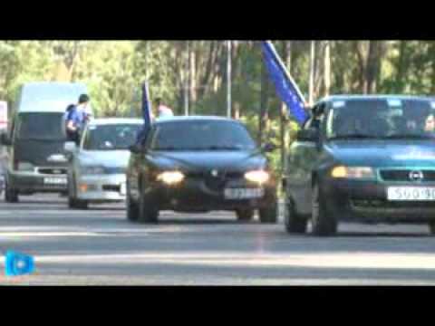 „ქართული ოცნების\" მხარდამჭერებმა ქალაქის ქუჩებში მსვლელობა მოაწყეს