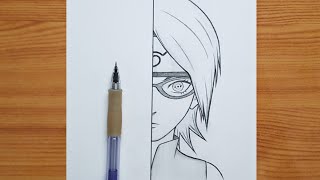 Sarada Uchiha  Naruto sketch drawing, Anime drawing books, Anime