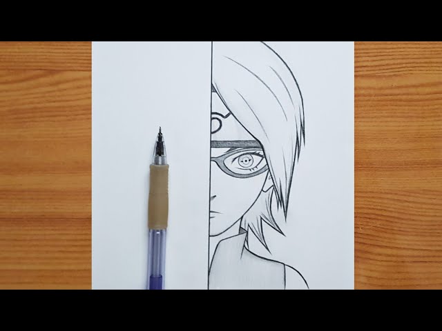 Sarada Uchiha  Naruto sketch drawing, Anime drawing books, Anime