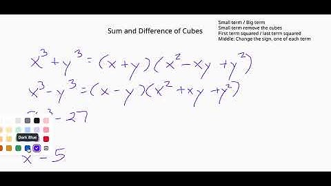 Sum and Difference of Cubes (Factoring)