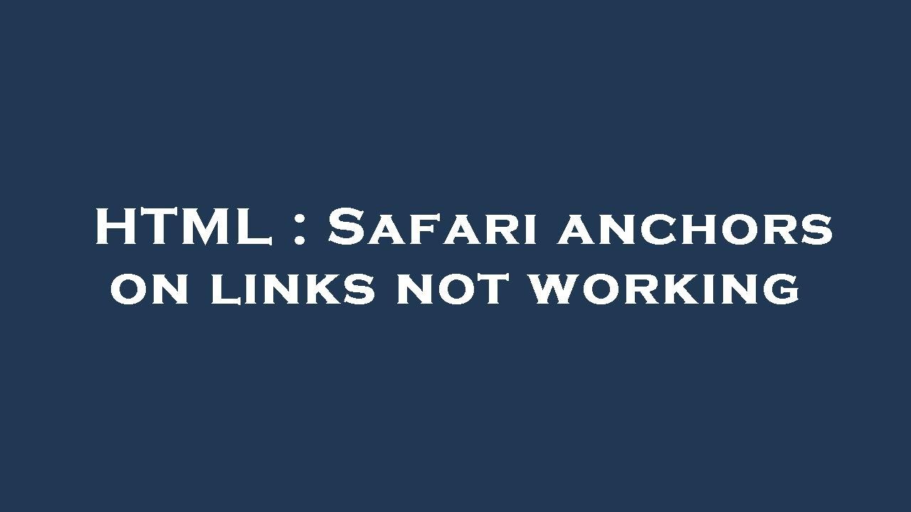safari anchor links not working