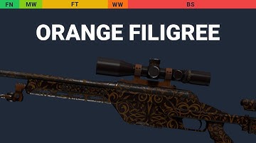SSG 08 Orange Filigree - Skin Float And Wear Preview