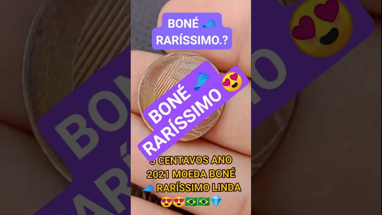 5 CENTAVOS ANO 2021 MOEDA BONÉ 🧢 RARÍSSIMO 😍