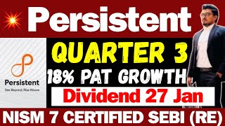आज Persistent Q3 Result आगय Persistent Systems Results Today Persistent Share Latest News